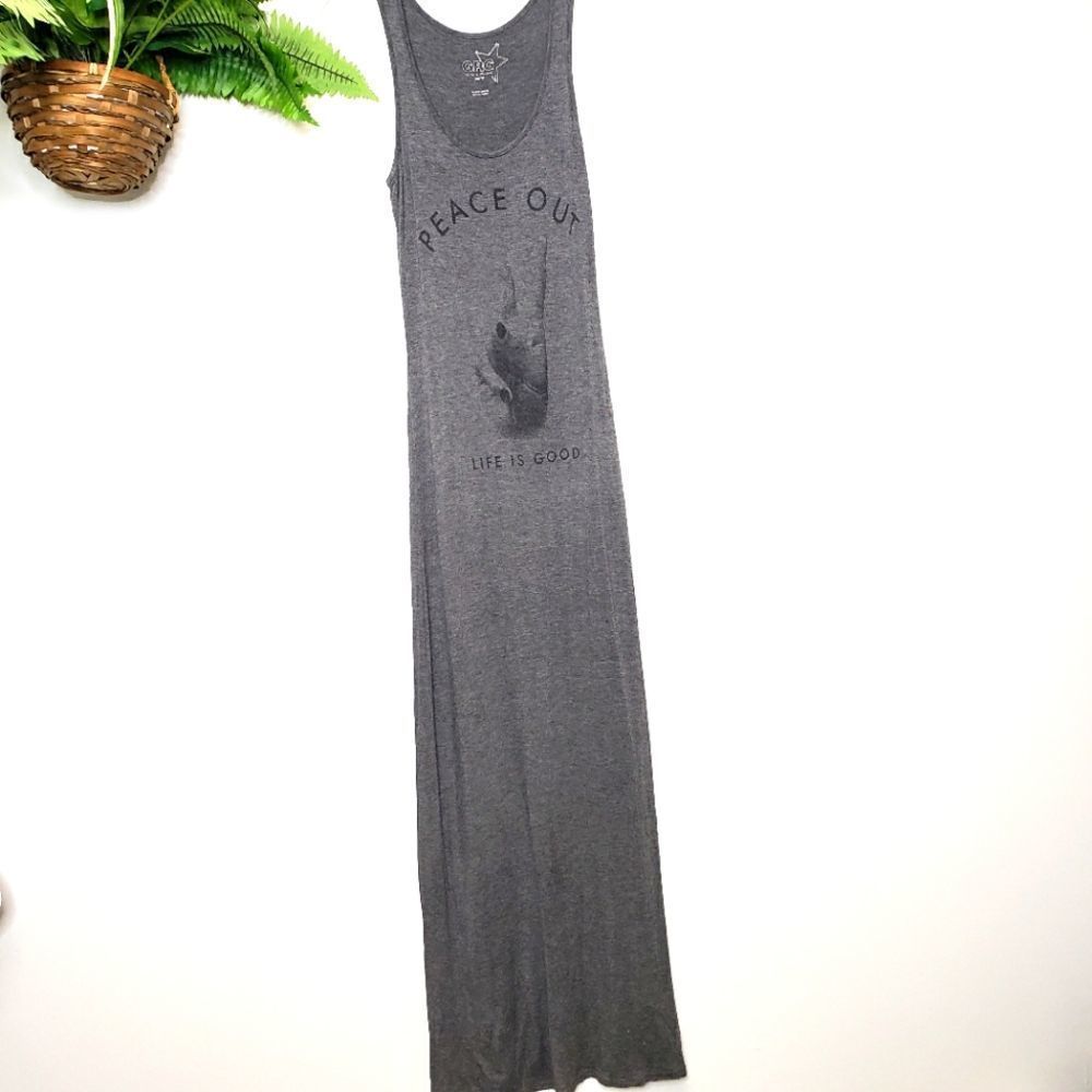 Garage Peace Out Life Is Good Graphic Sleeveless Maxi Dress Size XS